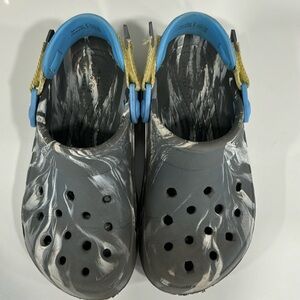 Gray marbled Crocs